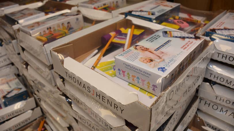 Boxes of School Supplies